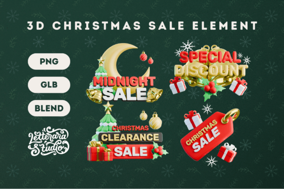 Bring the Magic of Christmas to Life with 3D Christmas Sale Element 05