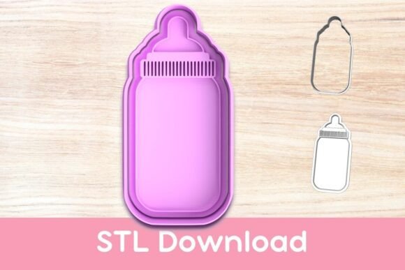 Celebrate a New Arrival with the Baby Bottle Cookie Cutter and Stamp STL