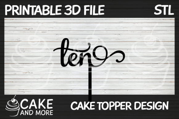 Celebrate in Style with the Elegant Ten Cake Topper