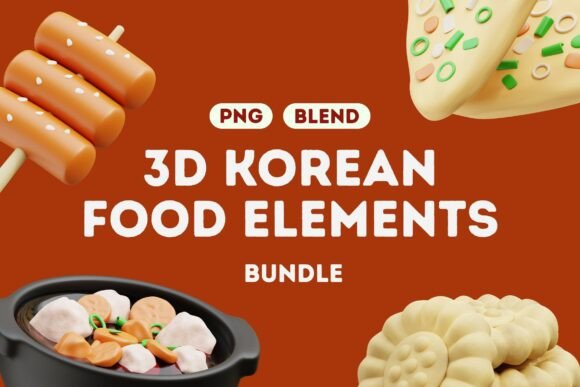 Celebrate the Joy of Korean Food with Korean Cuisine 3D Elements