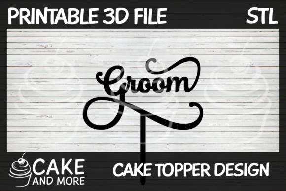 Classic Script Groom Cake Topper