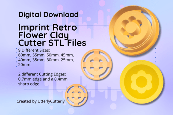 Discover Retro Flower Imprint Clay Cutters