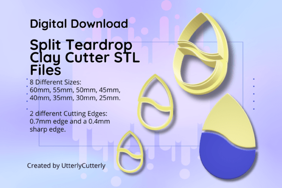 Discover the Versatility of Clay Cutter STL File Split Teardrop- Ear
