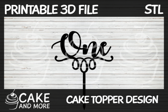 Elegant One Script Cake Topper