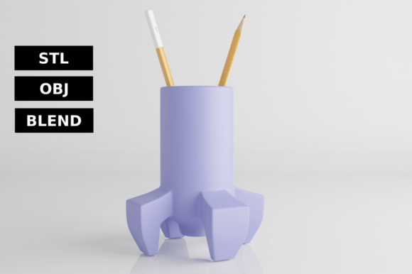 Elevate Your Desk Organization with the 3D Print Rocket Pencil Holder