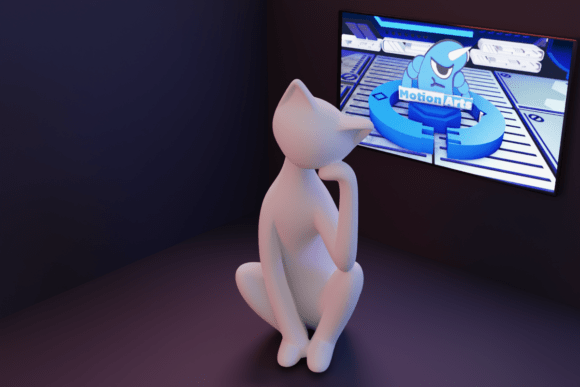 Embracing the Charm of Cat Sitting and Thinking: A Unique 3D Art Piece