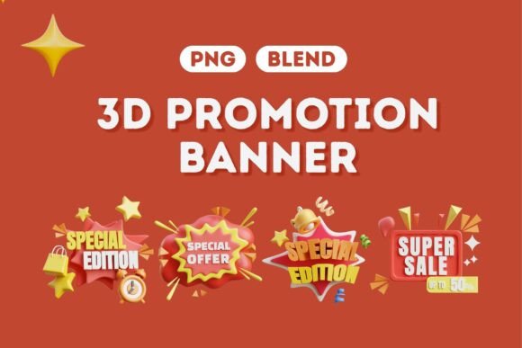 Enhance Your Promotions with 3D Discount Badges Pack 05