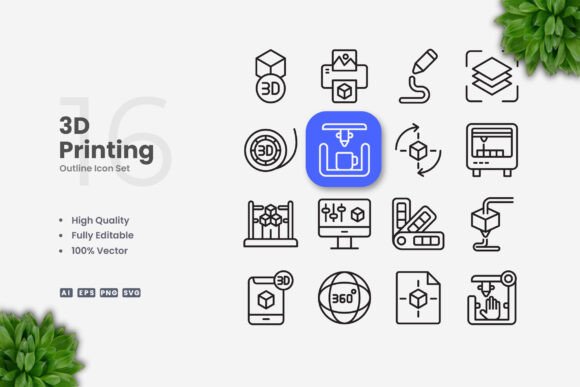 Explore Versatile 3D Printing Icons