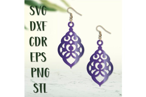 Explore Versatile Drop Earrings SVG, Cricut, and STL Designs