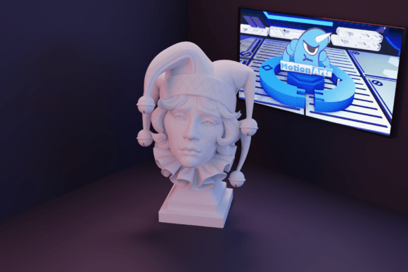 Exploring the Emotional Depth of the Sad Female Clown Bust in 3D Art