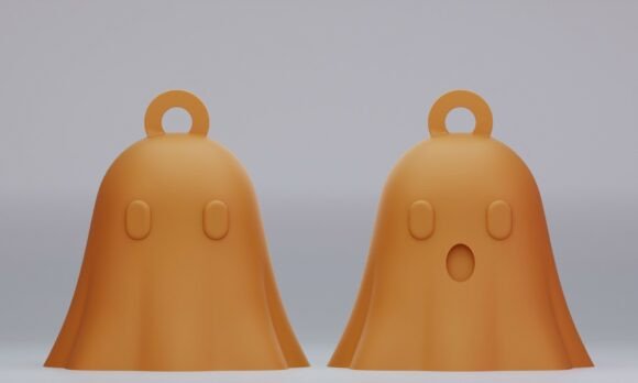 Get Spooky and Stylish with the Cute Ghost Keychain 3D Print Model