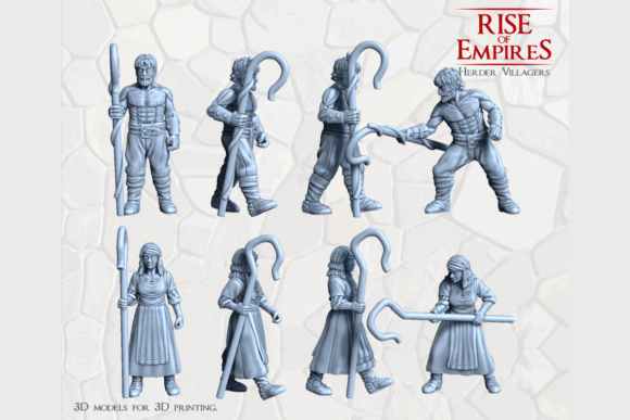 Herder Villagers: A Detailed Look at the Rise of Empires STL Miniature Set
