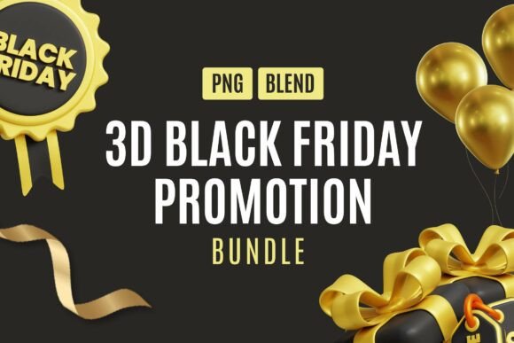 Make Your Black Friday Promotions Stand Out with the Golden 3D Black Friday Sale Icons Pack 1