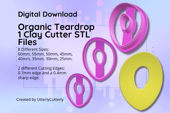 Organic Teardrop 1- STL File for Creative Projects
