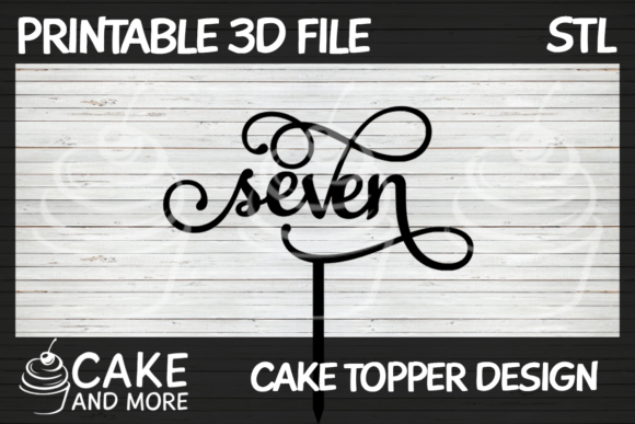 Stylish Seven Cake Topper for 7th Birthdays