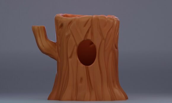 Stylized Tree Trunk Pencil Holder 3D: A Practical and Aesthetic Addition to Your Workspace