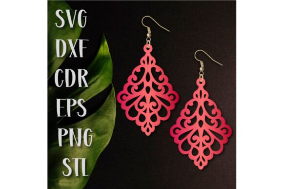 Teardrop Earrings SVG DXF and STL Files