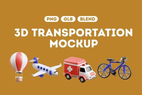 Unlock Your Creative Potential with 3D Transport Vehicle Icons Set 01