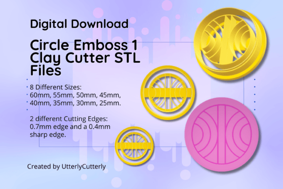Unlock Your Creativity with the Versatile Clay Cutter STL File Circle Emboss 1- Ea