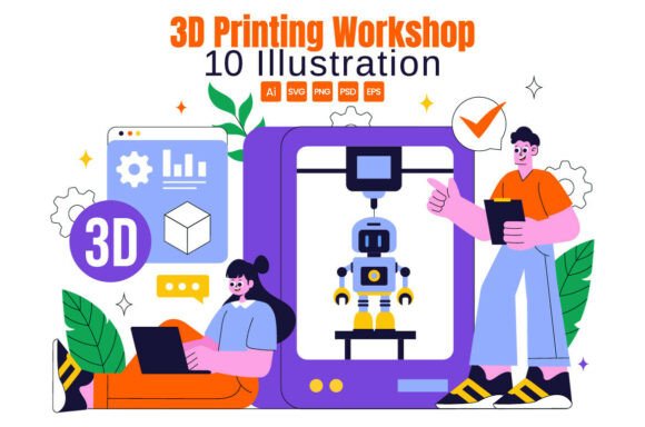 Unlocking Creativity and Efficiency with 10 3D Printing Workshop Illustration
