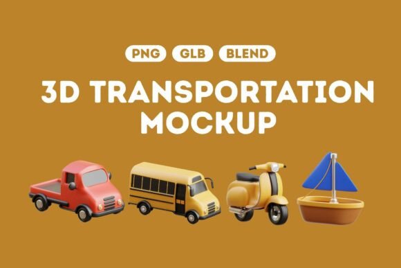 Unlocking Creativity with 3D Transport Vehicle Icons Set 04